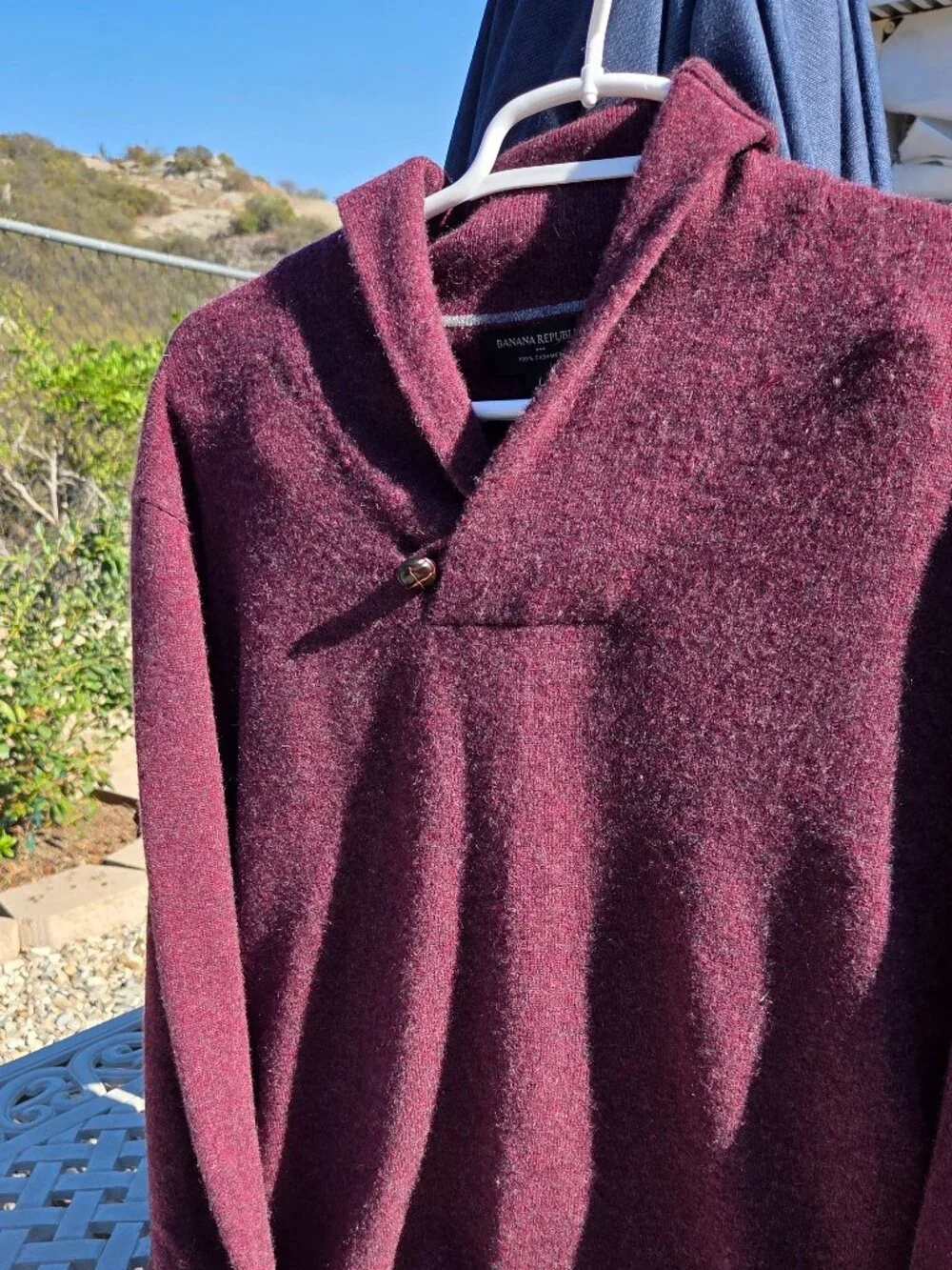 BANANA REPLUBLIC Sweater Men's Burgundy 100% Merino Wool Size L